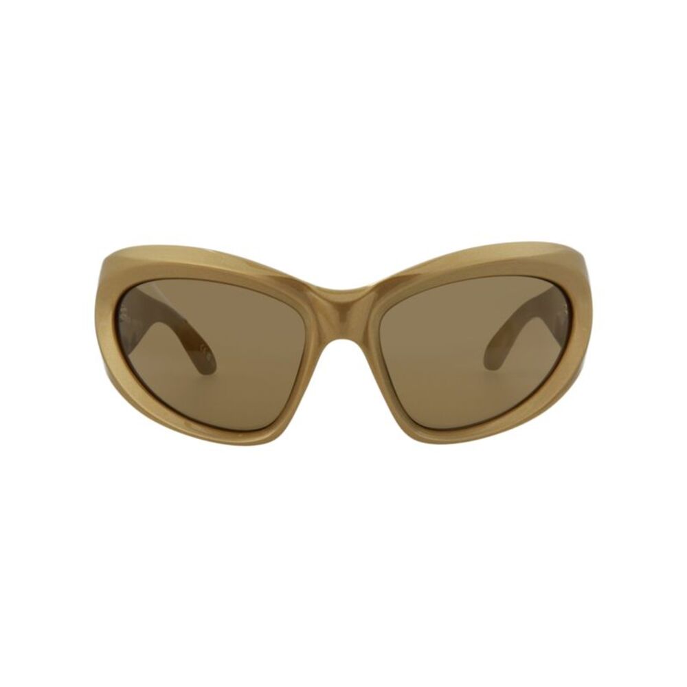 Balenciaga Shield-Frame Bio Injection Sunglasses Gold Unisex-Adult